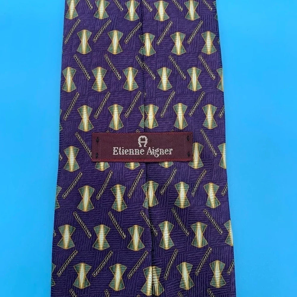 Etienne Aigner Men's Purple Geometric Regal‎ Silk Classic Tie